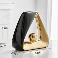 Abstract Gold & Black Decorative Sculpture Art Deco 80’s Vibe Modern Piece