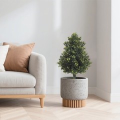 2Pack Artificial Boxwood Topiary, Outdoor Fake Evergreen Plants with GroundStake