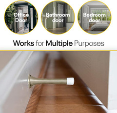 Door Stoppers for Wall – Spring Door Stopper with Rubber Tip – 3-1/4″ – Pack of