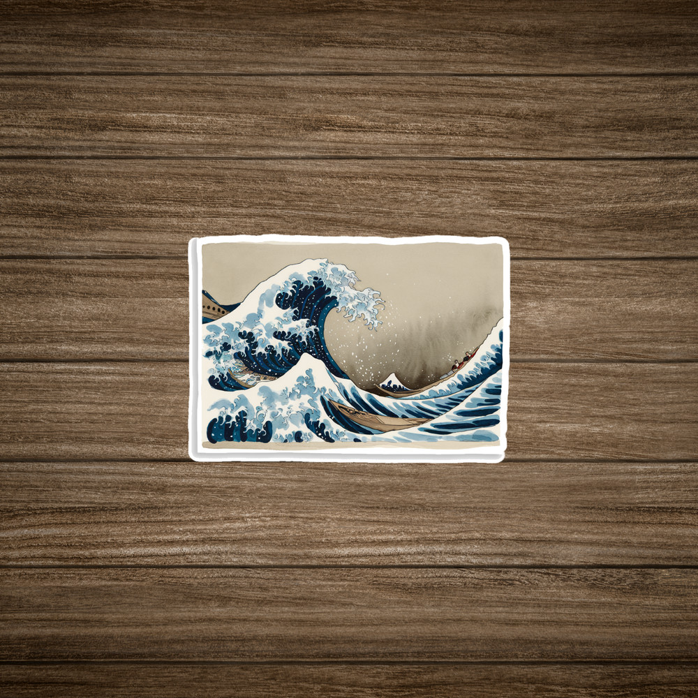 Vintage Japanese Great Wave Off Kanagawa Hokusai Art Sticker Decal #1165