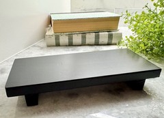 New Black Rustic Wooden Rectangular Riser Display Stand for Decor, Plants – 8.6”