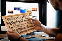 Speedball Pen Alphabet Poster Calligraphy Lettering Old English Drawing Print