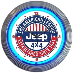 Jeep The American Legend Neon Clock 15″x15″ 8JEEPX