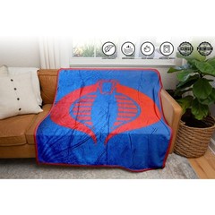 Hasbro G.I. Joe Cobra Symbol Blue 80’s Cartoon Throw Blanket