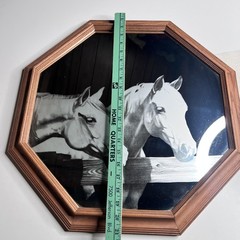 Northern Image Art Medium Brown Red Oak Wall Print Horses Made In USA Decor