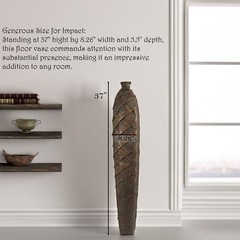 New 37 Inch Tall Cylinder Antique Style Designed Floor Vase for any Room