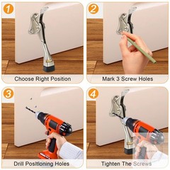 Kickdown Door Stopper 4 Inches – 2 Packs One Touch Adjustable Height Door Stop