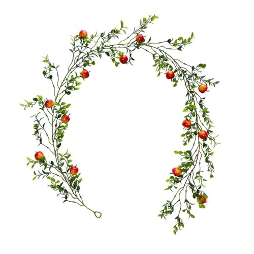 Artificial Fruit Vines 6Ft Hanging Spring Summer Apples Garland Fake Red Apple