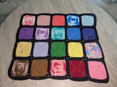 Handmade Crocheted Vintage Cottage Core Grandma Granny Square Rectangle Mat Set!