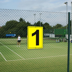 Weatherproof Metal Number Sign for Tennis Courts and Parking Lots, 12×8 Inches