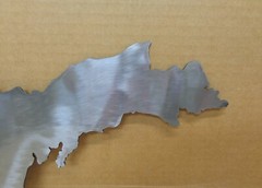 Upper Peninsula of Michigan Metal Wall Art 16″ x 9″ Natural Steel Clear Coat