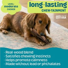 Dogwood Dog Chew Toy – Real-Wood Small (Pack of 1), (Brown)