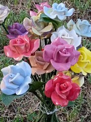 Stemmed Porcelain Flower Ceramic Decorative Floral Rose One (1) Flower
