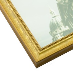 Craig Frames Stratton, .75″ Aged Gold Hardwood Picture Frame With a Single Mat