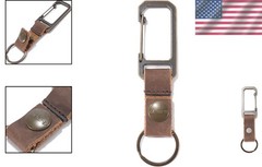 Water-Resistant Saddle Leather Keychain – Self-Locking Clip for Secure Carry