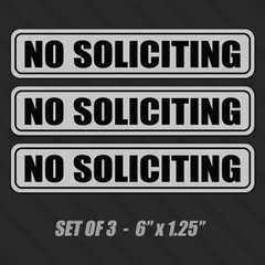 No Soliciting sticker decal window store label vinyl business no knocking door