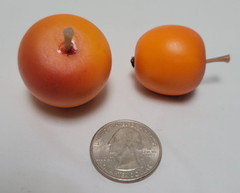 10 Plastic Faux Fake – Home Decor Unknown Fruit – Small Orange and Red