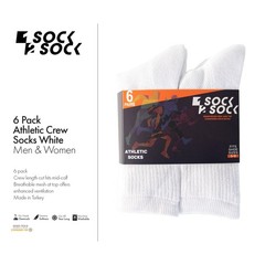 6 Pack Athletic Performance Crew Socks For Men and Women – Soft Cotton Blend …