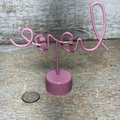 Unbranded LOVE Metal Picture With Clips Frame Script Letter PINK 3.5″x3″