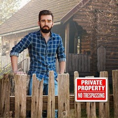 8 Pack Private Property No Trespassing Sign 9 x 12″ Weatherproof Water Resistant