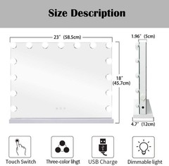 LIFTHOME Vanity Mirror Makeup Mirror with Lights,10X Magnification,Large Holl…