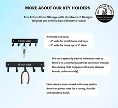 Walking Paws Small Dog Leash & Wall Key Rack Hanger 5 Hooks -6inch -Made in USA