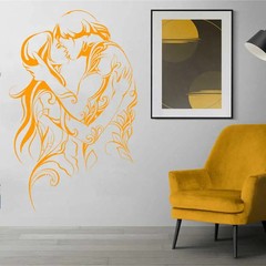 Love Couple Kiss Vinyl Wall Decal Couple Couple Adult Home Room Bedroom Sticker