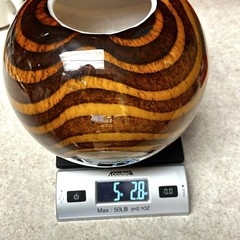 Blown Art Glass Round Fisheye Tiger Stripe Vase 3 Cut to Clear Windows HGT