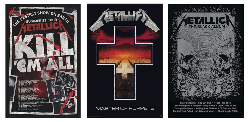 Metallica – 3 Piece Music Poster Set (The Favorites Version 1) (Size: 24″ x 36″)