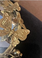 Metal Gold 3D Butterflies Round Vanity/ Table Top Mirror