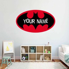 Batman Signal Custom Name Nursey Wall Decal Vinyl Sticker Bedside Decal