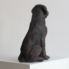 Black Lab Statue 11.5″ Resin Sitting Dog Figurine Home Decor – Modern Puppy