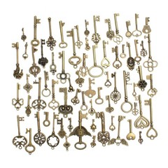69pcs Mixed Skeleton Keys Unique Shapes Hollow Carved Shapes Retro Party Gifts