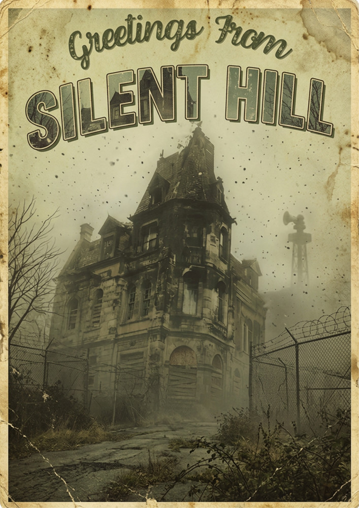 Silent Hill Wall Collage Postcard Style Poster