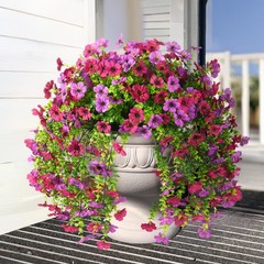 2Pcs Artificial Fake Hanging Flowers for Outdoors UV Resistant Artificial Pla…