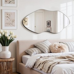 Fictor Irregular Asymmetrical Wall Mirror 36 X 19 Modern Decorative Mirror For