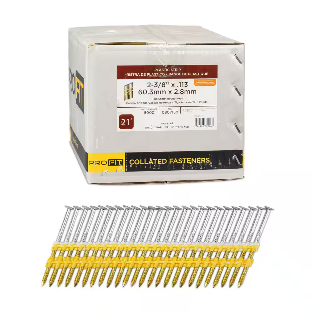 2-3/8 In. X 0.113 21-Degree Hot Dipped Galvanized Ring Shank Plastic Strip Frami