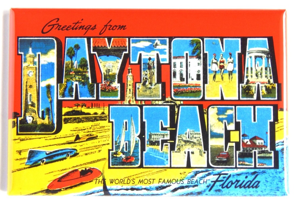 Greetings from Daytona Beach Florida FRIDGE MAGNET travel souvenir «style B»