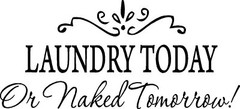 Laundry Today or Naked Tomorrow Removable Wall Stickers Home Decals Decor Quote