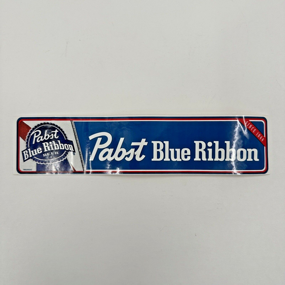 Vintage PBR Pabst Blue Ribbon Beer Logo Advertising Vinyl Bumper Sticker Decal