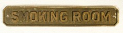Heavy Brass Room Door Sign “SMOKING ROOM” • 11.5” X 2” Embossed Brass Lettering