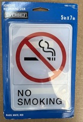 Everbilt 5 in. x 7 in. Plastic No Smoking Sign (3PK)