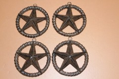 Barn Star Plaques for DIY Rustic Woodworking Projects, Metal – 4 7/8 inch – W-26