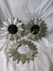Silver Celestial Sunburst Starburst Wall Mirrors MCM Whimsigoth Decor Plastic 3