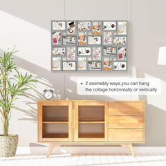 Grey 24-Opening 4×6 Collage Frame for Family Photos & Wall Decor