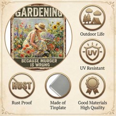 Personalized Funny Gardening Sign • Rustic Farmhouse Wall Decor • Vintage Flower