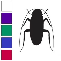 Roach Insect Pest Bug, Vinyl Decal Sticker, Multiple Colors & Sizes #2900