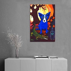 Blue Dog George Rodriguez Canvas Art Home Decor Poster