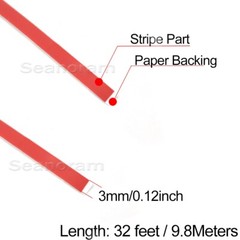1/8″ 3mm Red DIY Home Shop Pinstriping Pin Stripe Line Decal Vinyl Tape Sticker