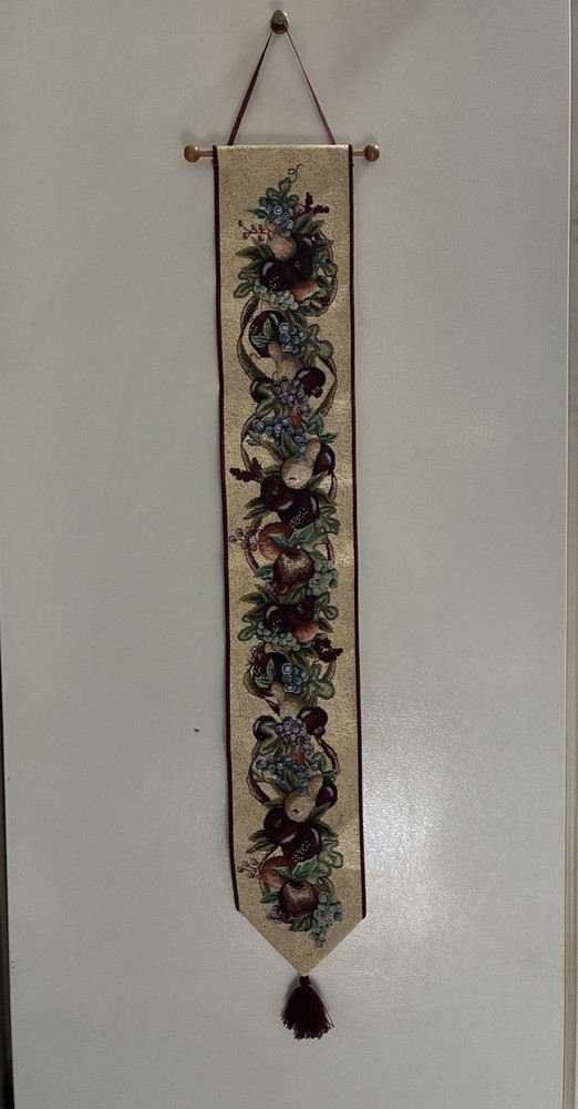 Fruit Decor Decorative Woven Tapestry Bell Pull 42” Jubilee Made In USA